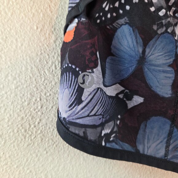 Lululemon Run Speed Short Size 6 Biggie So Fly Butterfly 2.5" Inch Inseam Blue - Picture 6 of 10